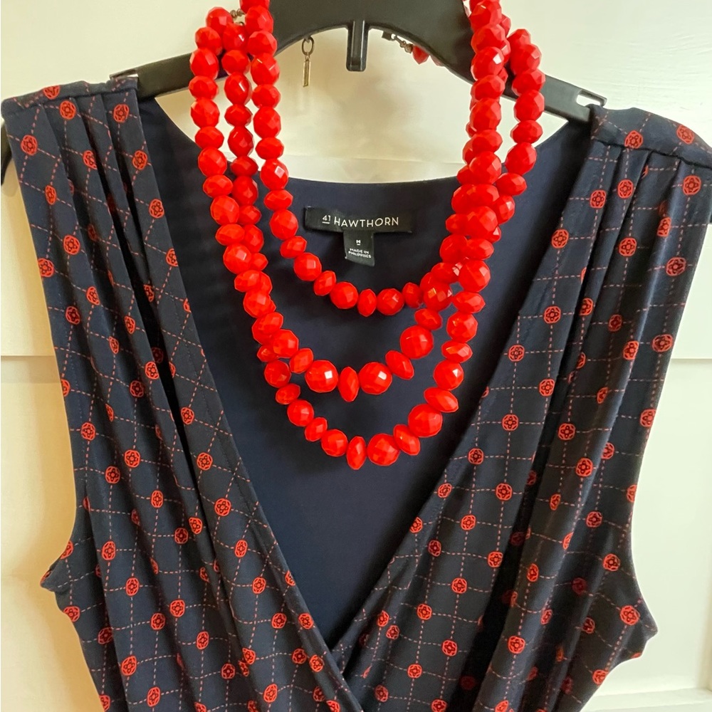 Classic Blue and Red Dress